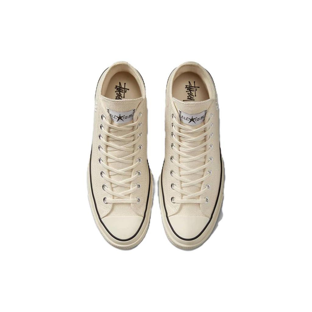 Stussy X Converse Chuck 70 High Fossil Unisex Sneakers Tan Natural-Ivory Black A02051C