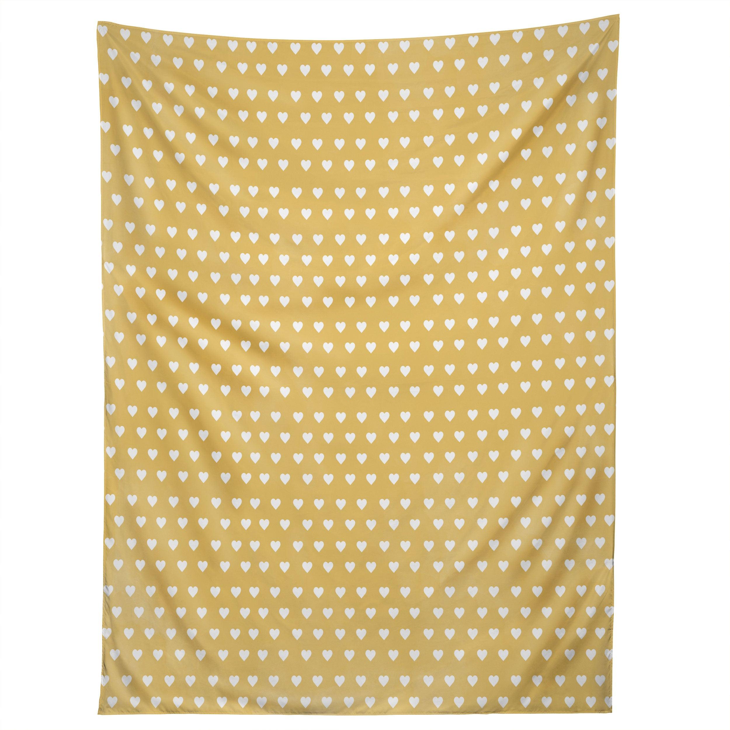 DAINTY YELLOW HEARTS tapestry 75x100