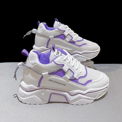 Mesh atmungsaktive Dad Shoes Damen neue ins trendige koreanische Version vielseitig zeigen Füße klein Sport dicker Boden erhöhen