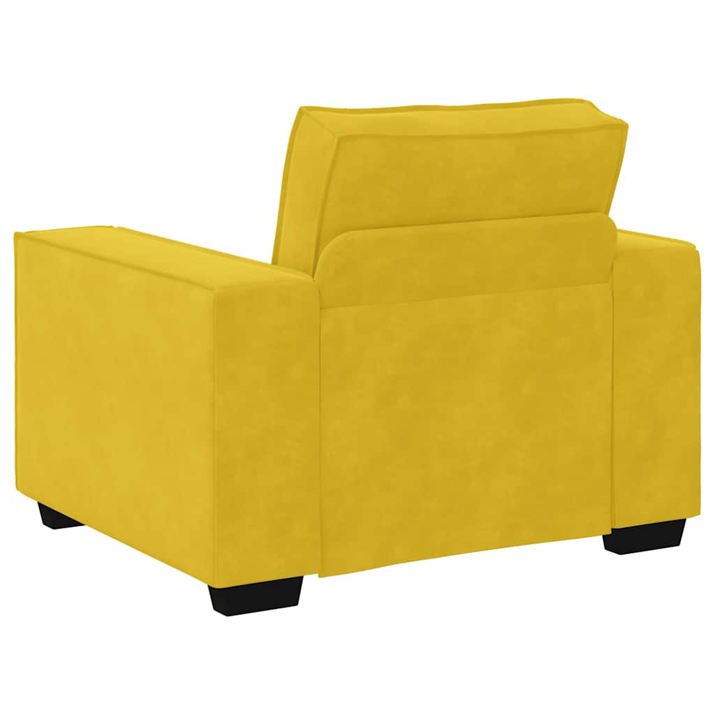 Yellow Armchair 100x78x84 Cm Velvet