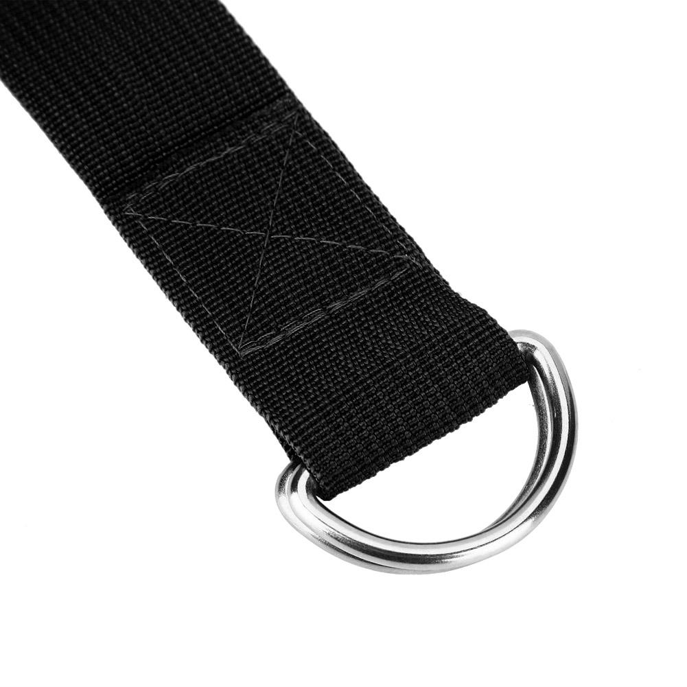 Adjustable Stretch Strap D Ring Belts Gym Waist Leg Fitness Sports Yoga Belt (Black)