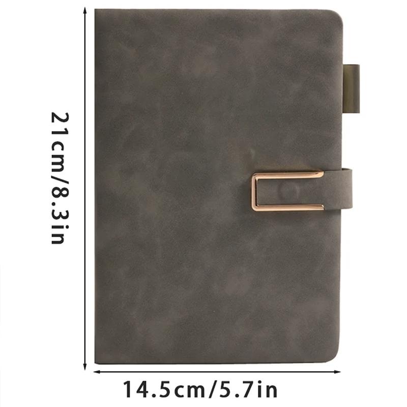 Vintage A5 Leather Notebook with Personalized Soft Cover - Perfect for Business Meetings and College Life