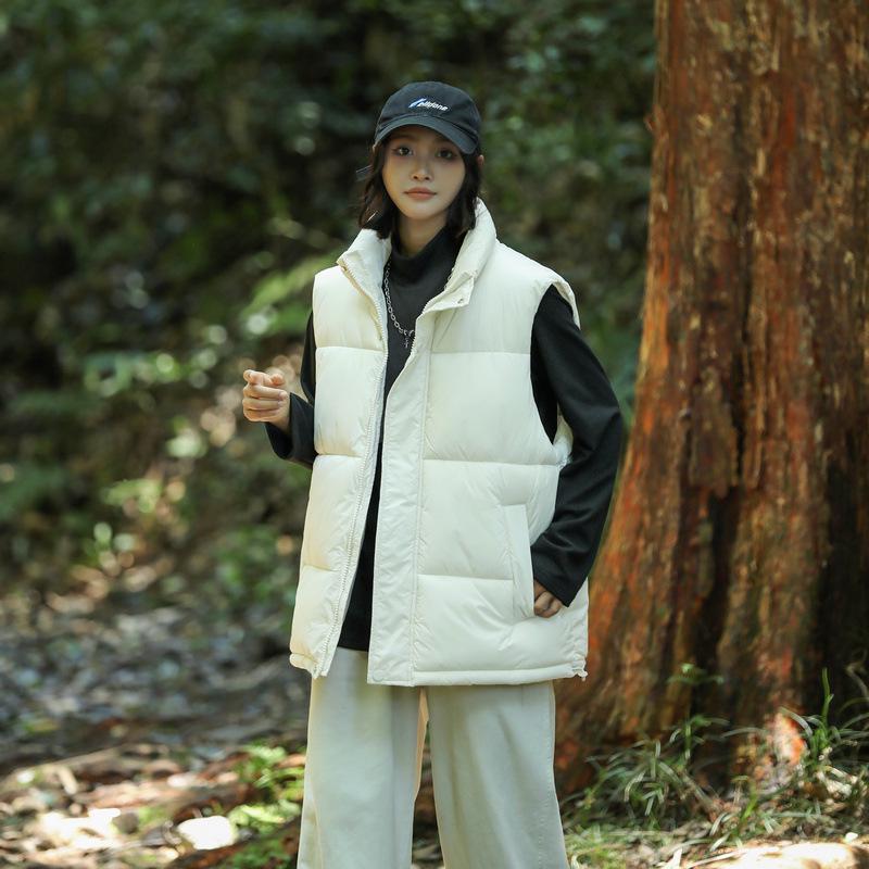 

Унисекс Модный спортивный жилет на флисовой подкладке: Стильный, Теплый, Свободный и Без рукавов для Осени и Зимы XL грязно-белый