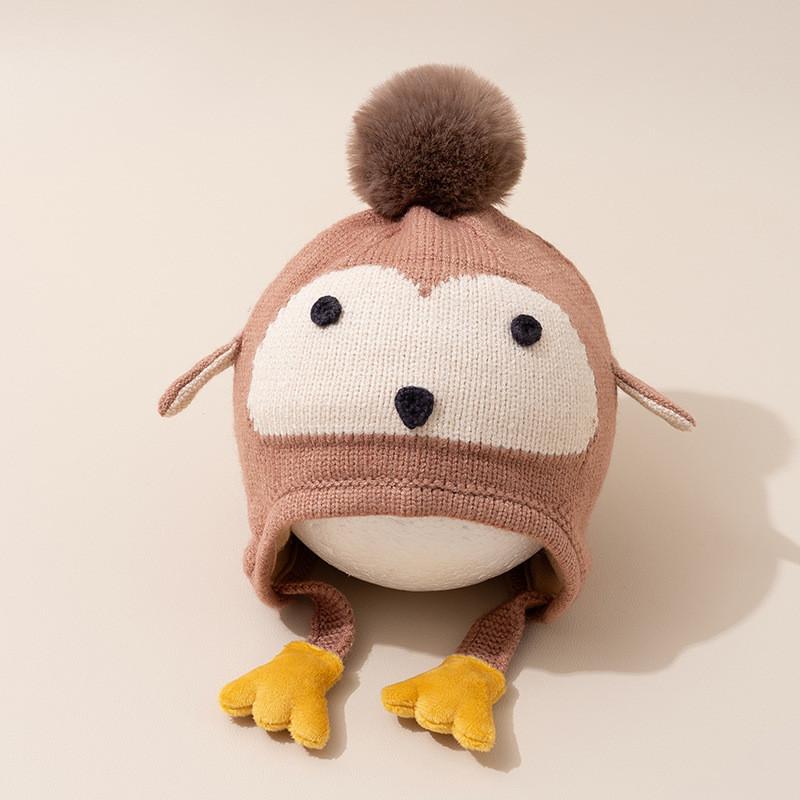Infant Handmade Knit Cap With Soft Cotton Material For Breathable Winter Warmth