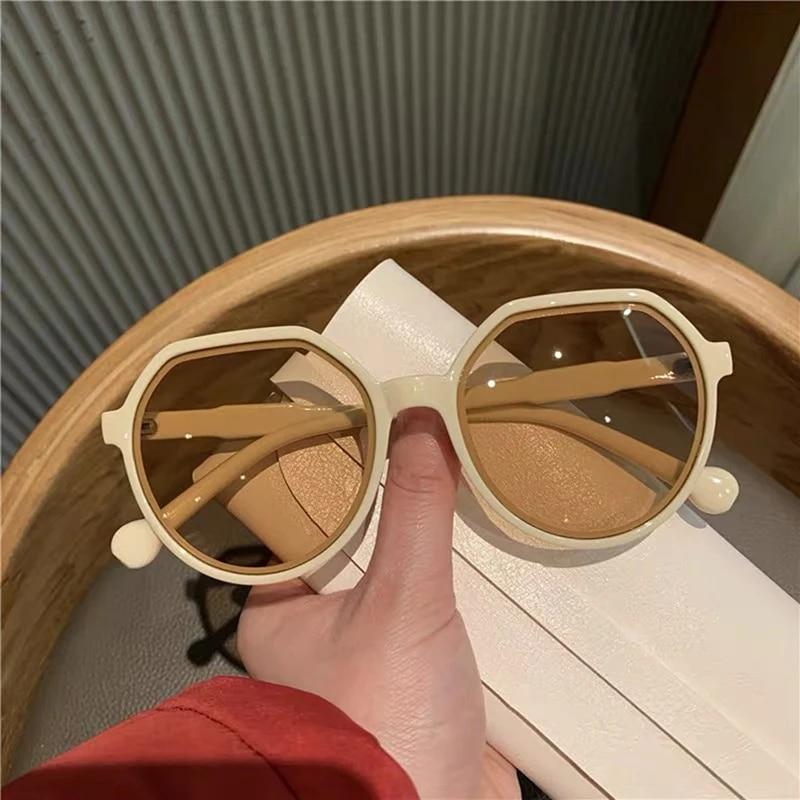Fashion Style Trend Sunglasses Personalized Round Frame Black Sunglasses Ins Trend Candy Color Big Frame Sunglasses