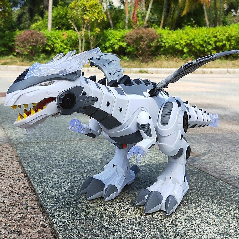 Nový velký 47cm elektronický chodící dinosaurus sprej Mechanický dinosaurus řev Flash Kreslený robot vzdělávací herní konzole Dětská hračka dárek