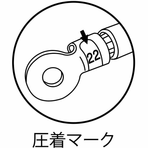 Lobtex (Ebi) bare terminal crimping tool, usable range: 5.5, 8, 14, 22, AK22A
