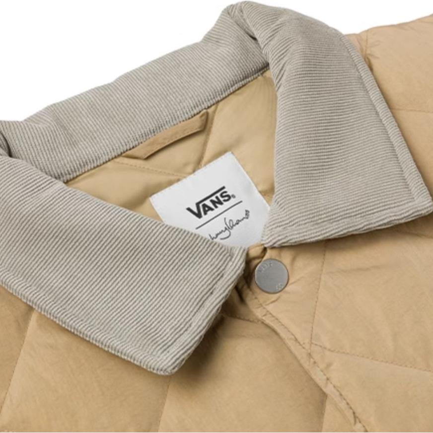 Vans X Zhang Quan Artist Collaboration Year Of The Snake Limited Edition Duck Down Collar Loose Diamond Quilted Jacket Men Jackets Brown VN000P6N4MG