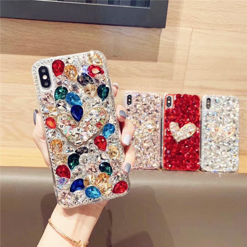 Rhinestone Phone Case For Iphone Apple 17Promax Love 15 Colorful 16Pro Personalized Luxury Xr