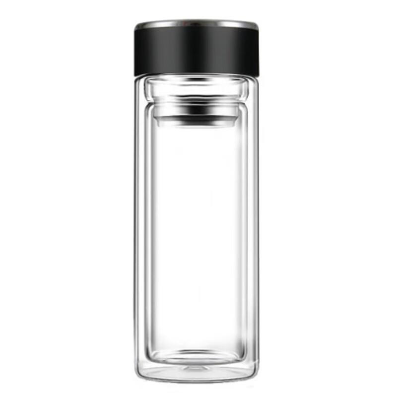 

Temake 350ml Double-Layer Crystal Glass Mug with Lid