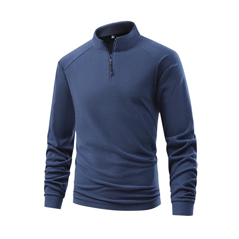 

Новая футболка с круглым вырезом, однотонная, простая, повседневная и универсальная, с длинным рукавом, для мужчин, на весну и осень L синий