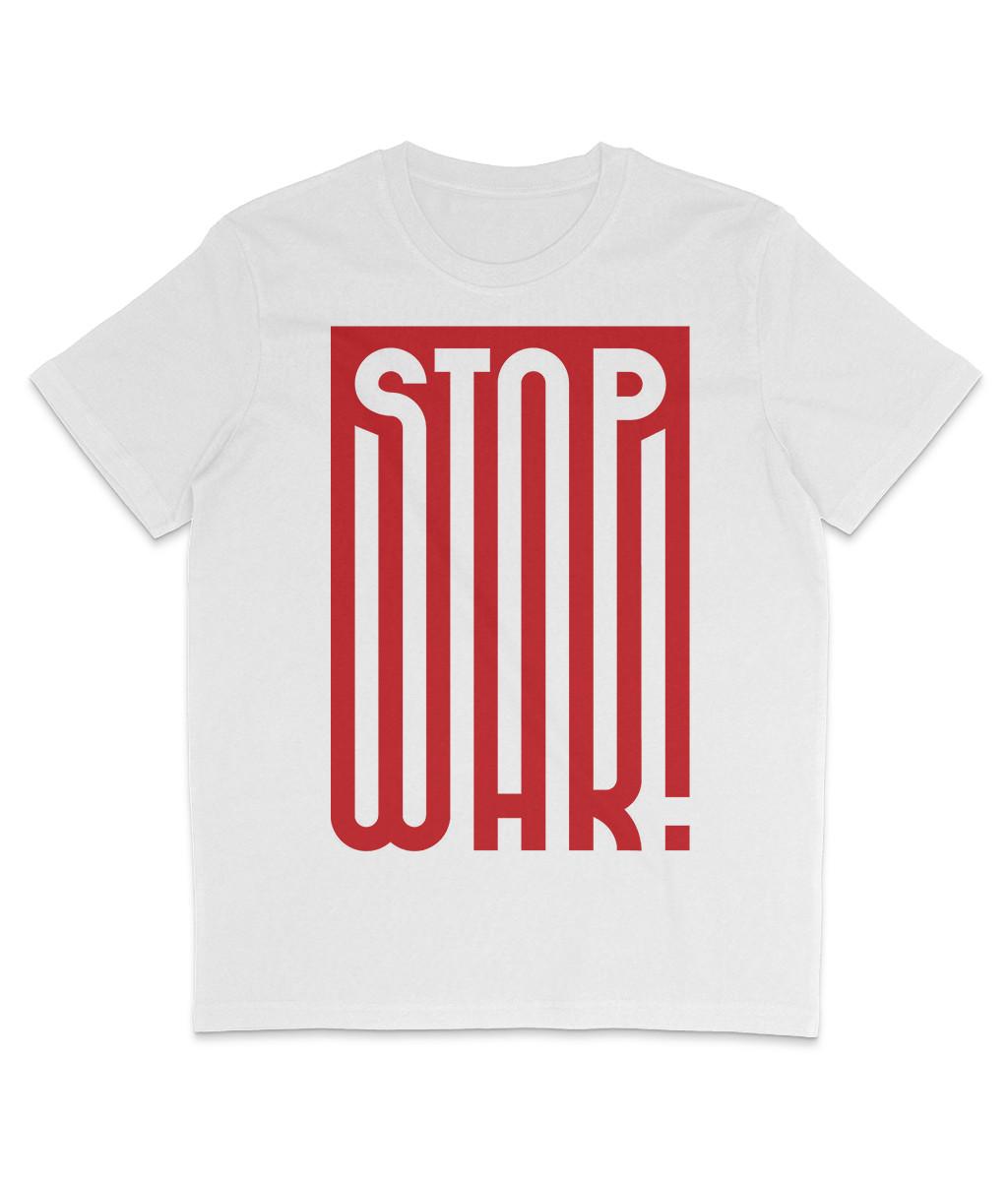 Stop War! - Version 3 - Organic T-Shirt Mens Womens Tees Top - Protest - Stencil - Street Art M