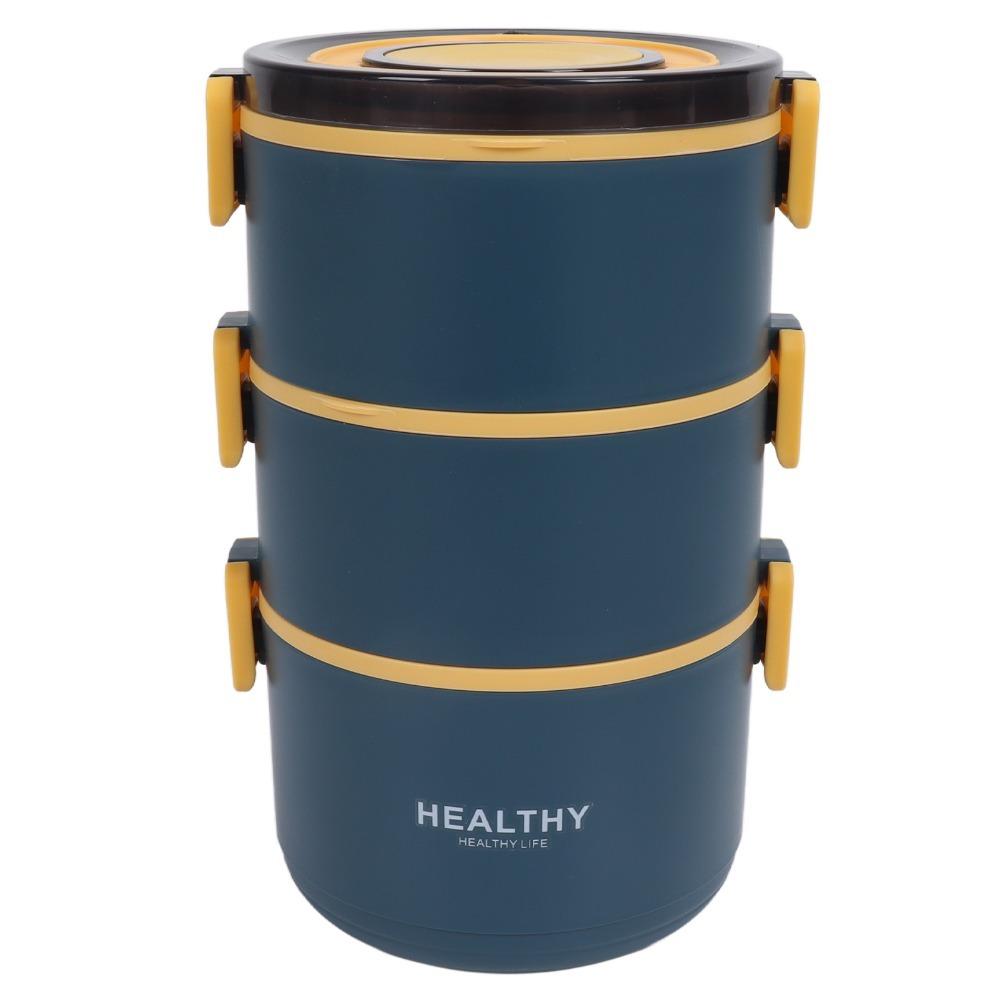 Three Layers Insulated Lunch Box 2200ml Food Jar Practical Lunch Box Cold Food Storage