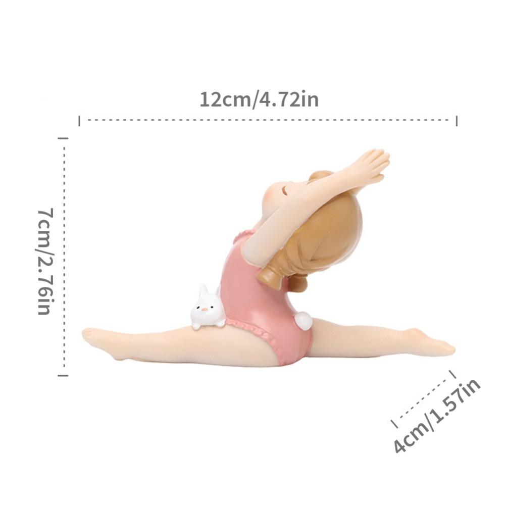 Multicolor Resin Sculpture Little Yoga Girl Home Decorative Ornaments Figurines Miniature Crafts Gifts Car Console Decoration