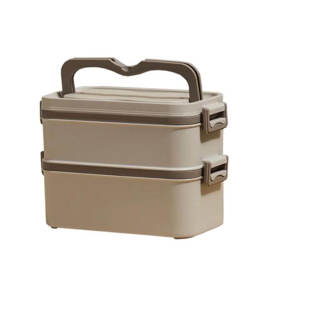 Gifts Square Sealed Insulated Lunch Box Portable Proof Compartment Stratified Bento Stainless Steel Food Storage Containers 4500₽