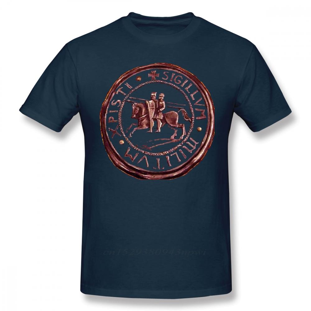 Templar TShirt Knights Templar Seal Symbol T Shirt Graphic 100 Cotton Tee Shirt Men Short Sleeve Classic Cute Tshirt