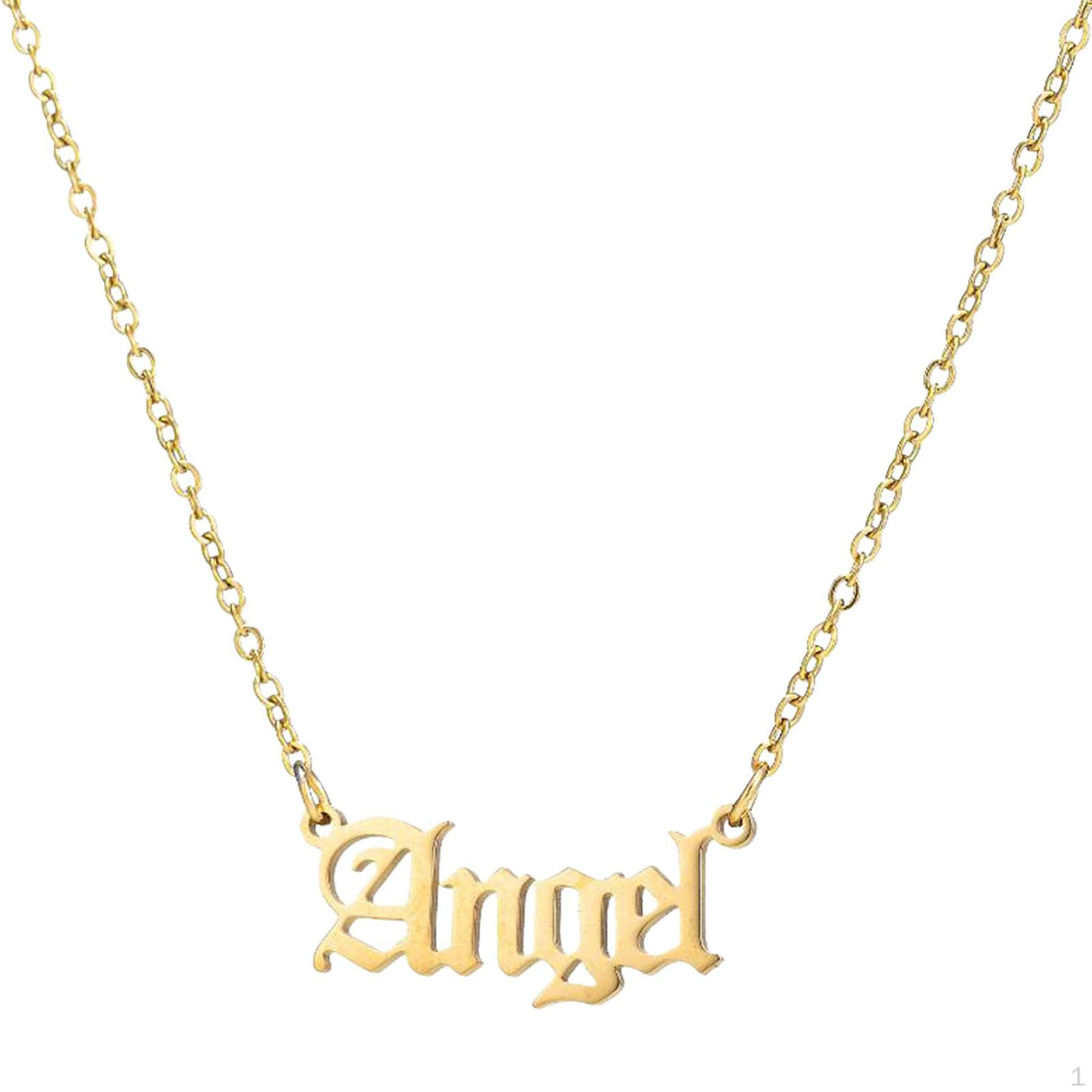 

Очаровательное ожерелье, староанглийские буквы, звено цепи, модный металлический кулон для Angel Gold