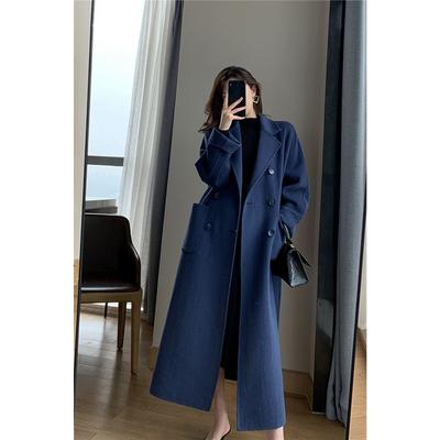 The New Woolen Coat Women's Mid-length Section Is Thin And Loose Over The Knee Plus Size Women's Woolen Coat