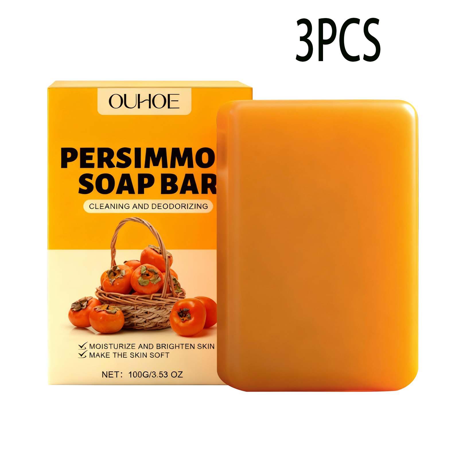 

Хурма Фруктовий Аромат Медове Мило для Ванни, Зменшує Запах Літньої Шкіри, Ніжне Очищення Обличчя та Тіла, Освіжаюче, Зволожуюче 100gx3