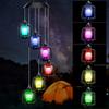 New LED Solar Wind Chime Kerosene Lamp Outdoor Decoration Retro Courtyard Lamp Home Porch Garden Decoration Hanging Lantern