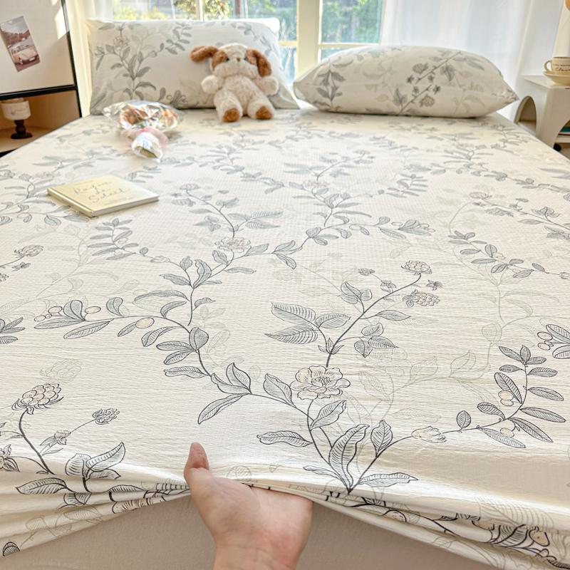 Flower Printed Fitted Bed Sheet Pink Color sabanas150x200 Single/Queen Size Mattress Protector Soft King Size Bed Sheets for Bed