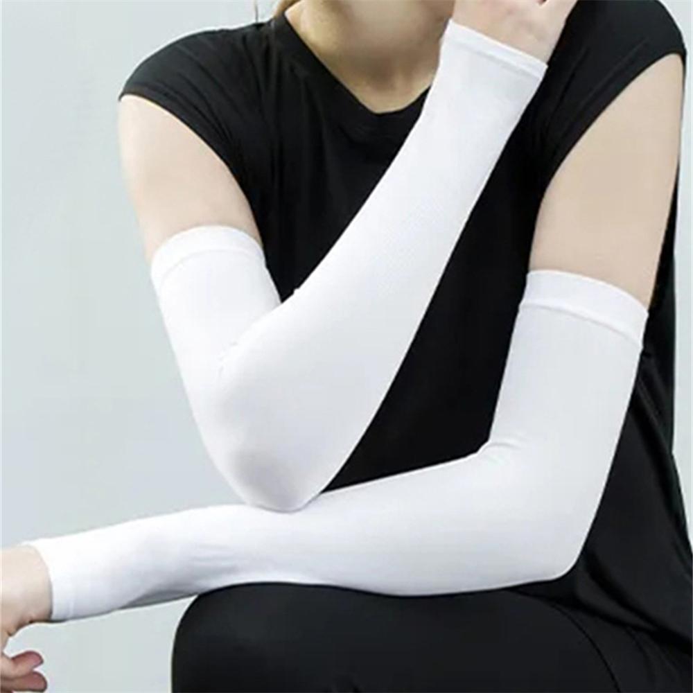 A Pair Of Sunscreen Ice Sleeves Ice Silk Seamless Sleeves For Men And Women Arm Sleeves Cold Arm Sleeves