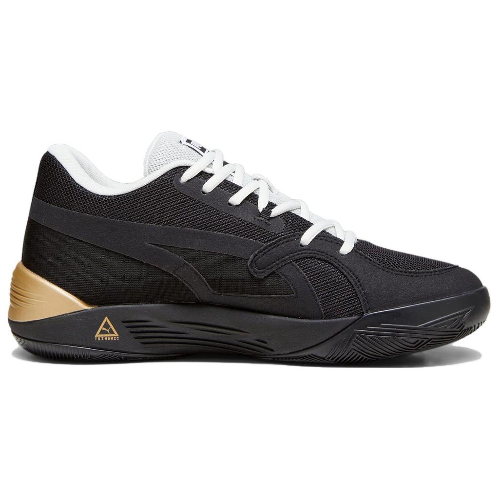 Puma TRC Blaze Court Black Metallic Gold Unisex Sneakers Sedate-Grey White 376582-32