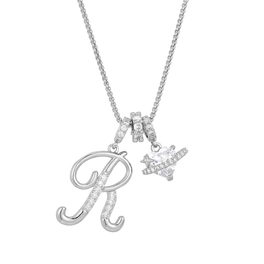 Cross-border necklace dopamine 26 English letter necklace girl light luxury niche high-end Amazon pendant jewelry