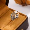 New Retro Creative Dragon Claw 925 Sterling Silver Fashion Personality Dark Trend Cool Animal Opening Rings   R354