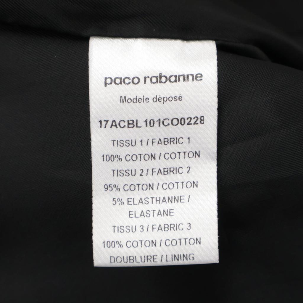 paco rabanne Black Cotton PVC Circle Hardware Sleeve Jacket Jacket 36 blackUsed