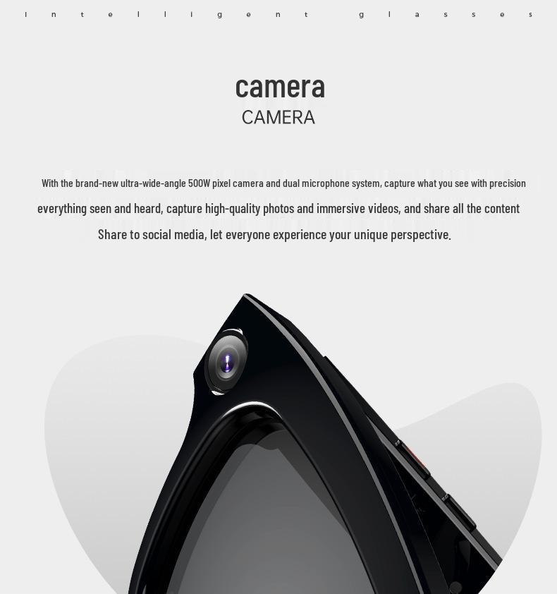 YX AI Intelligente Sonnenbrille: HD-Kamera, Verwacklungsfreie Foto-/Videoaufnahme, Bluetooth-fähig