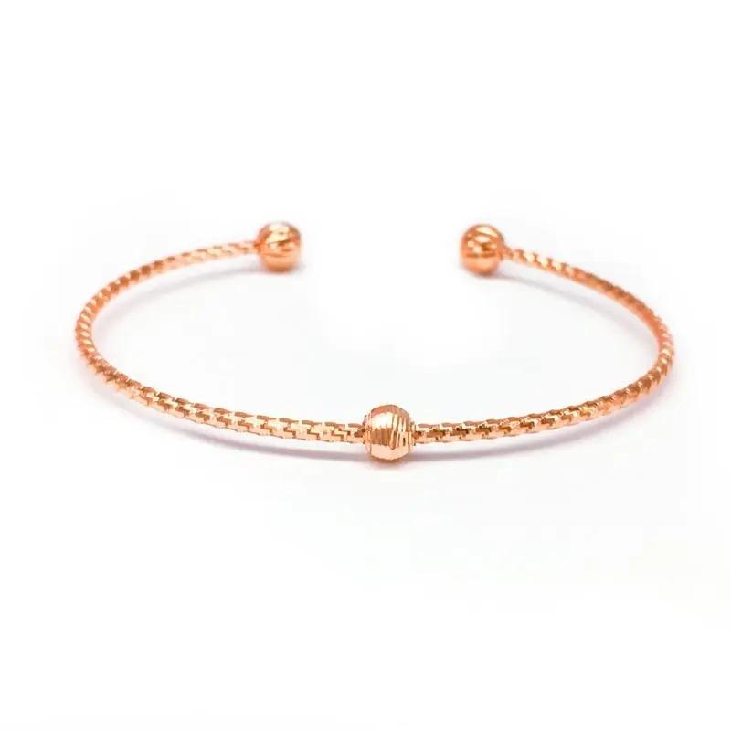 Rose Gold Plated Luxury Transfer Bead Bracelet Premium Purple Gold Foreign Style Women'S Shiny Bracelet