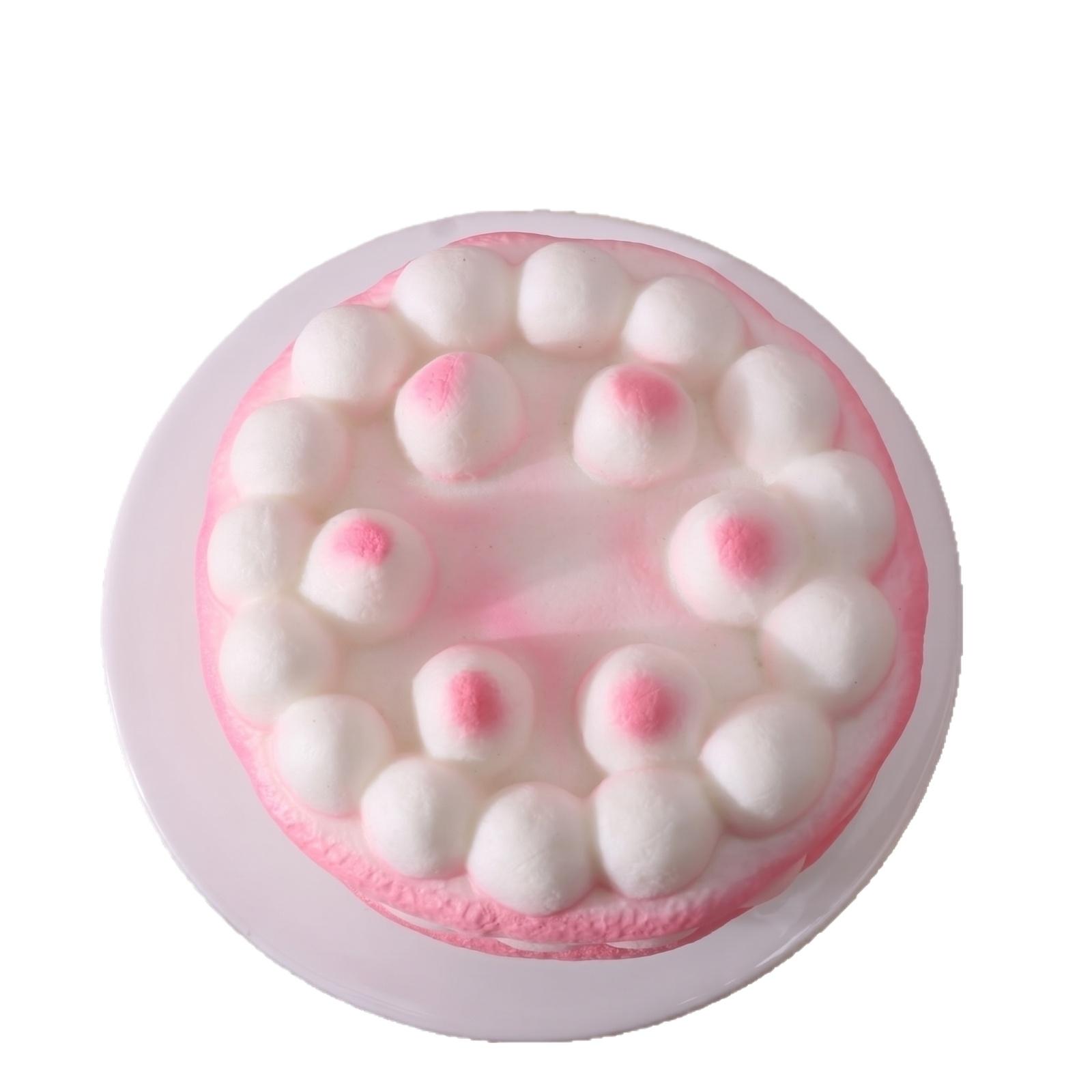 

Realistic Raspberry Tart Slow Rebound Squishy Toy Soft PU Foam Stress Relief Squeeze Toy for Kids and Adults Sensory Fidget Toy L розовый