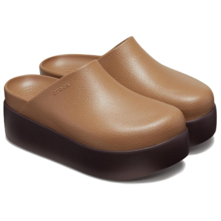 Crocs Modne Proste Wsuwane Klapki Obuwie Damskie Ciemnobrązowe 209869-2EY