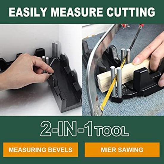 Yousheng 2-in-1 Mitre Measuring Cutting Tool Accurate Measurement Miter Saw Protractor Tool Precise Mitre Angles Cutting Tool for Home Improvement