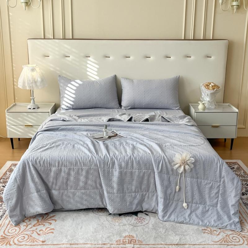 Dot Knitted Cotton Summer Quilt,Thin Air Condition Comforter,Flower Decor Blanket For Kids Adults, Home Bedding 180*200Cm