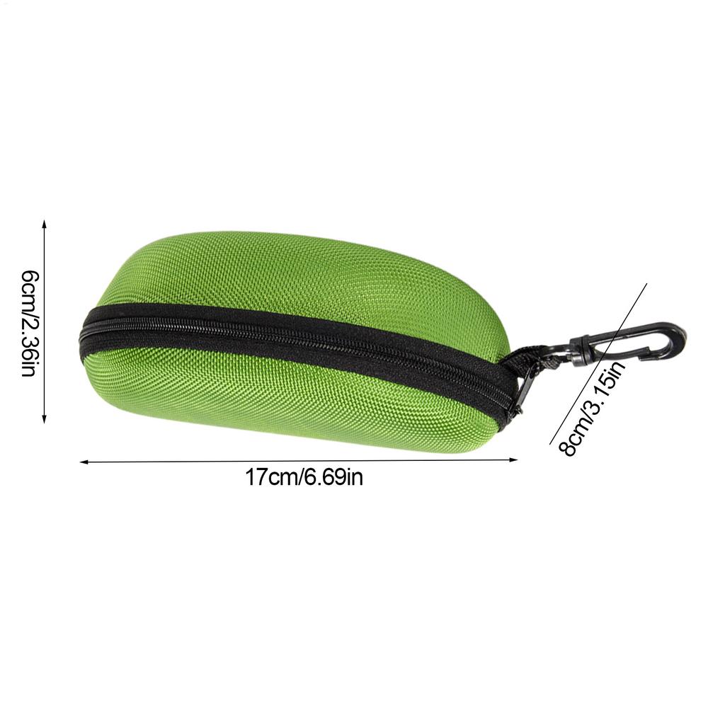 Portable EVA Glasses Case with Carabiner Hook Colorful Sunglasses Hard Case Zipper Eyeglasses Protector Box Holder