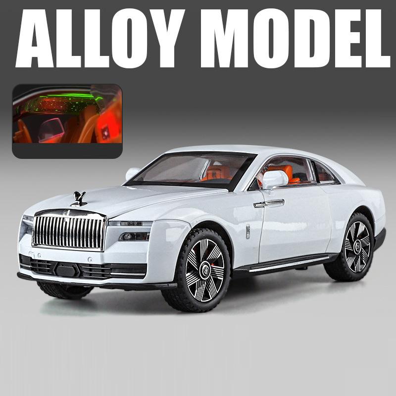 1:24 Rolls-Royce Spectre Streets Car Model Toy Sound Light Shock Absorption Starry Sky Top Vehicle Models Desktop Ornaments Gift