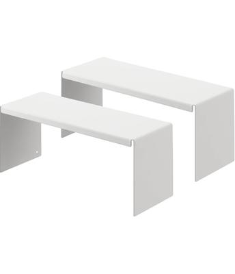 Yamazaki Tower Mirror Storage Set of W22 X D8 X for 4036 Rack, 2, White, Approx. H10cm, U-Shaped, Bathrooms,