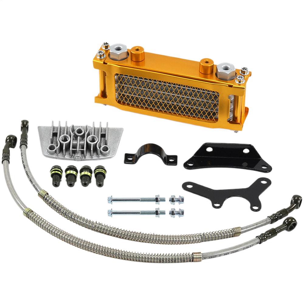 one set Oil Cooler Motorcycle Oil Radiator Gy6 Universal 50cc 80cc 100cc 110cc 125cc Moto Moped Dirt Pit Bike Motocross Cooling