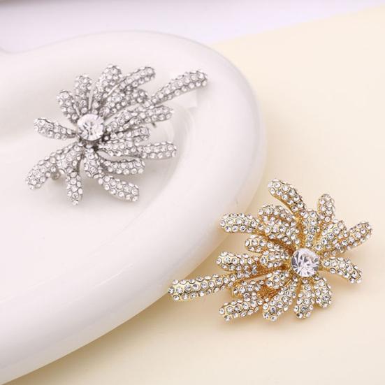 Women Brooch High-Gloss Rhinestone Inlay Sparkling Irregular Shape Lapel Pin Non-Slip Buckle Scarf Badge Clothing Sweaters Collars Bags Accessories