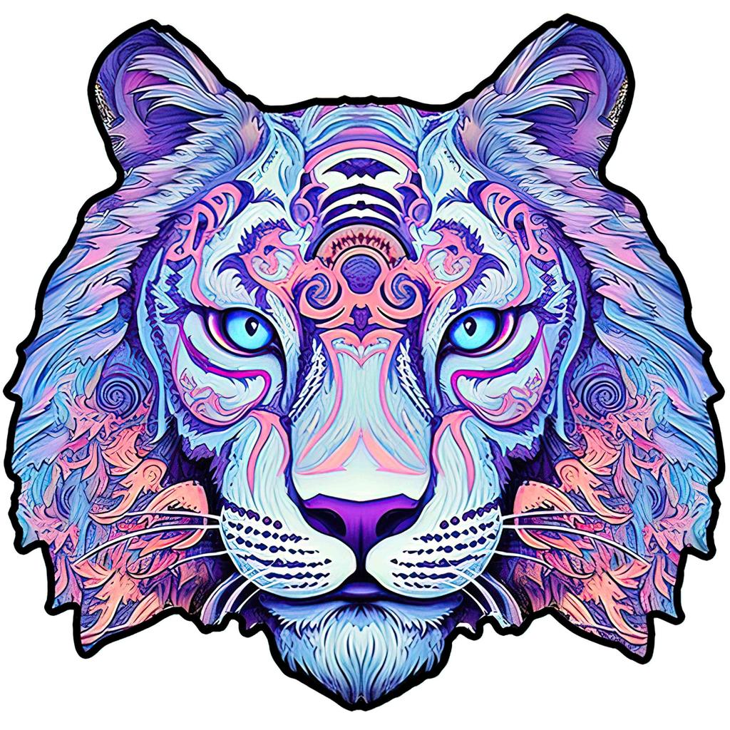 Adult children's wooden puzzle tiger cat a3 birthday gift for father