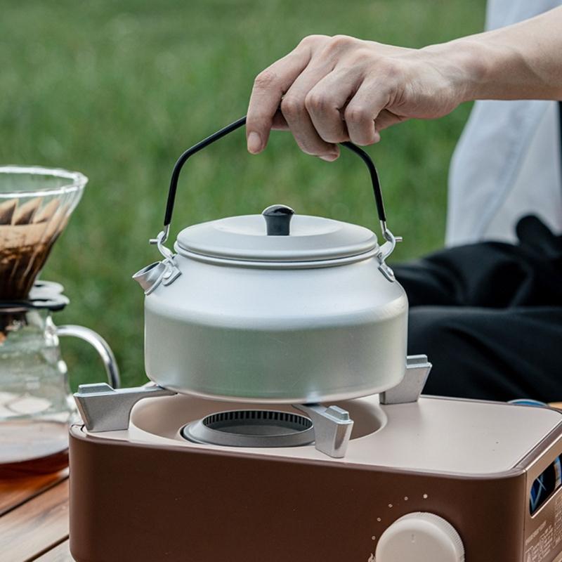 1100ml Outdoor Camping Kettle Whistling Teas Kettle Aluminum  Teapot Light Weight Portable Coffee Pots for Stovetop