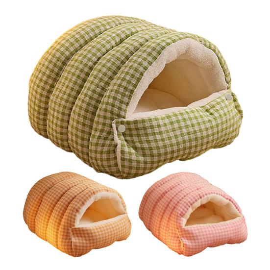 Kočičí jeskyně Postel Útulná uzavřená kočičí postel s krytem s kapucí Omyvatelný plyšový stan pro kočky Nadýchaná uklidňující postel pro mazlíčky pro malé psy a kočky