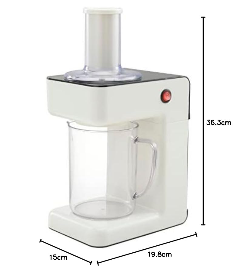 OHM Electric Electric Vegetable Slicer, COK-YK55A-W (08-3838), White, for Slicing Vegetables, Spiral Cutting, and More