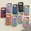 For iPhone 17 Pro Case 3D Stress Relief DIY Colorful Bar Silicone PC Phone Cover Arc Stripe