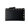 Carteira Bifold Valentino Garavani usada couro preto/dourado Mulher