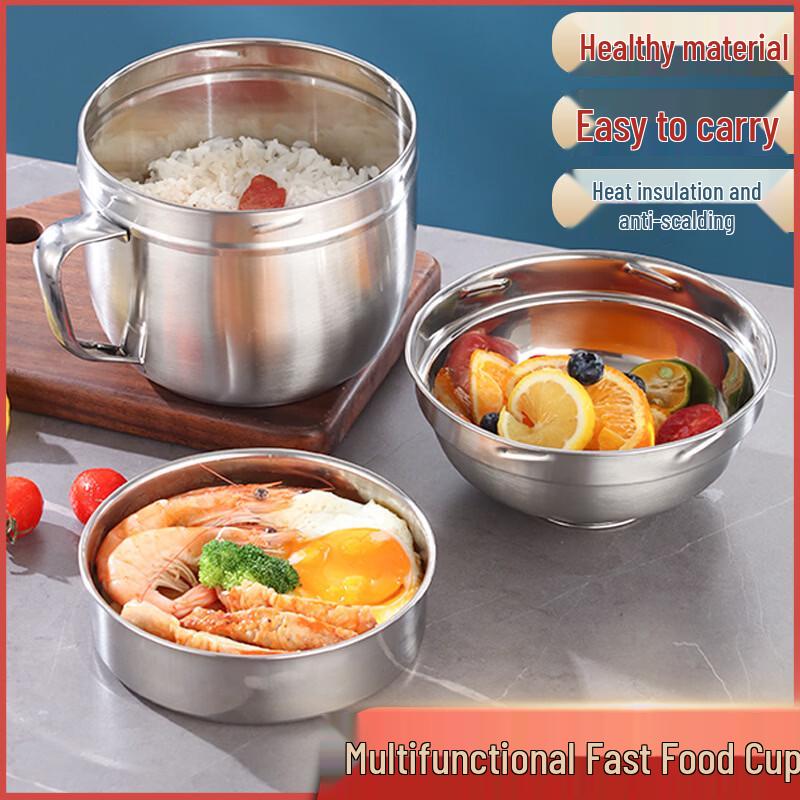 Portable Stainless Steel Multi-functional Meal Cup with Lid