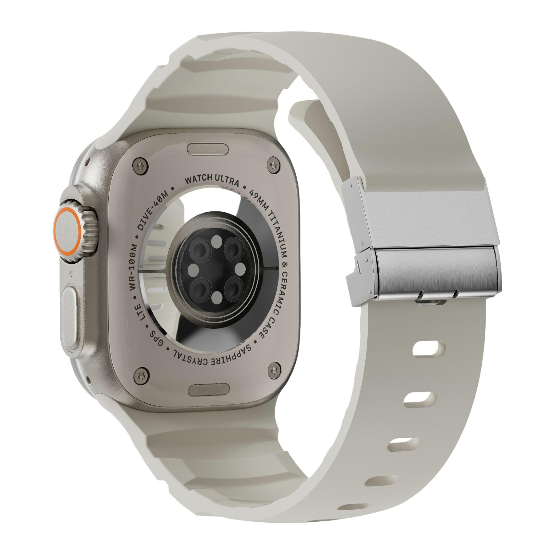 

Watch Band For Apple Watch Series 10 Ultra 9 8 7 SE 6 5 4 3 2 1 46mm 49mm 45mm 44mm 42mm Magnetic Silicone Strap Starlight