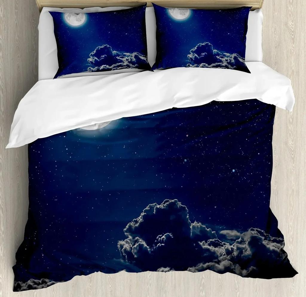 Sky Space Night Time Universe Stars And Nebulas Distant Parts Of Galaxy Comfortable Duvet Quilt Cover Pillowcase Bedding Set